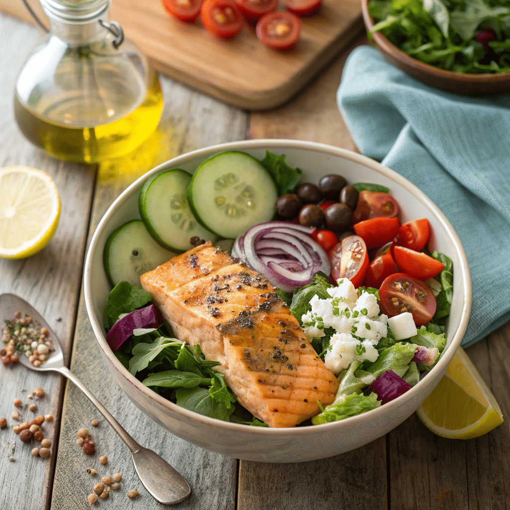 Garlic Herb Salmon Salad Bowl: A Healthy, Flavor-Packed Meal