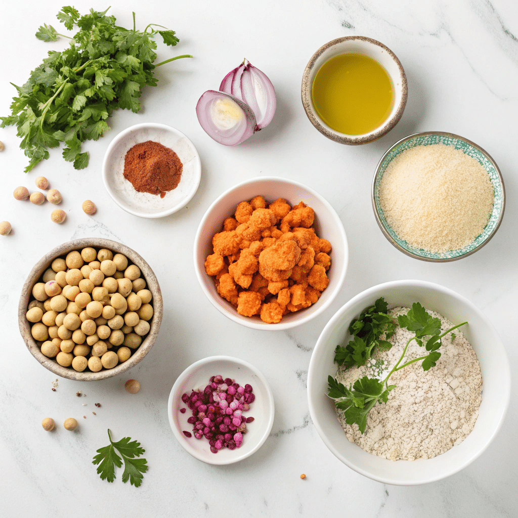 Ingredients for chickpea sweet potato patties
