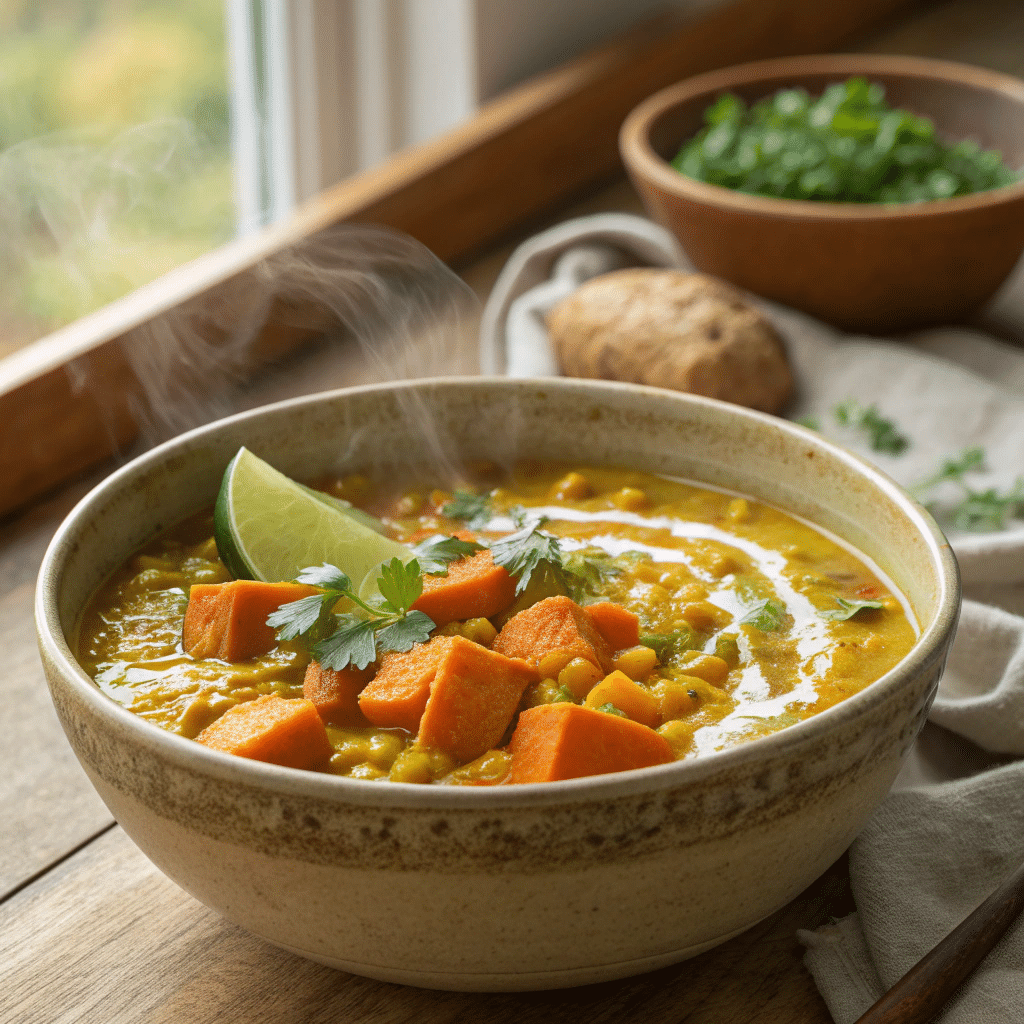 creamy coconut lentil turmeric stew