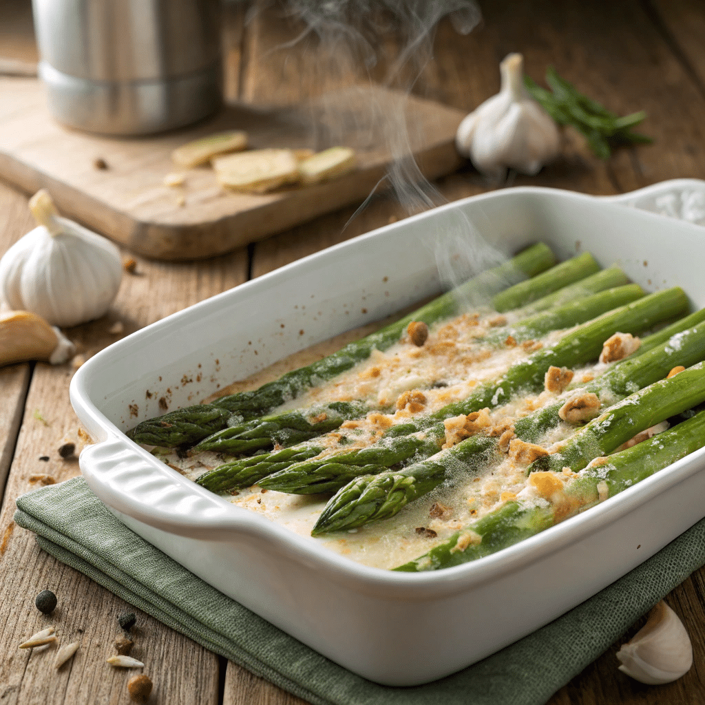 Keto Asparagus Parmesan Bake