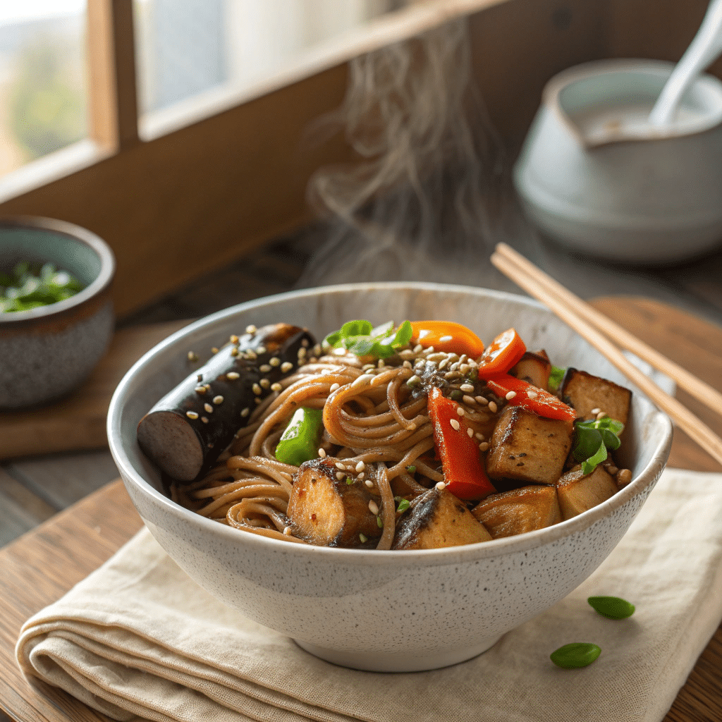veggie miso noodle bowl