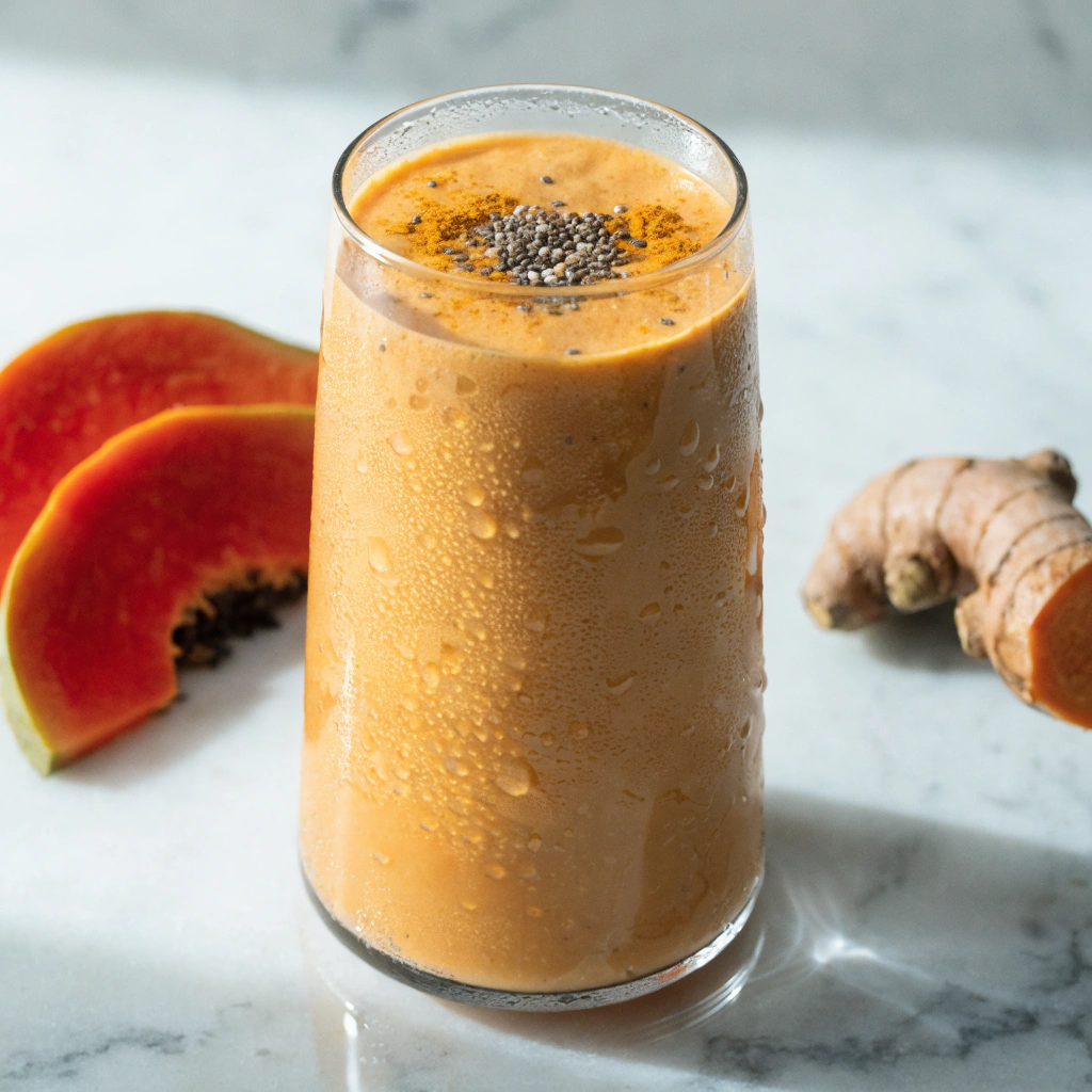 Papaya Turmeric Protein Smoothie (Creamy, Bright & Energizing)