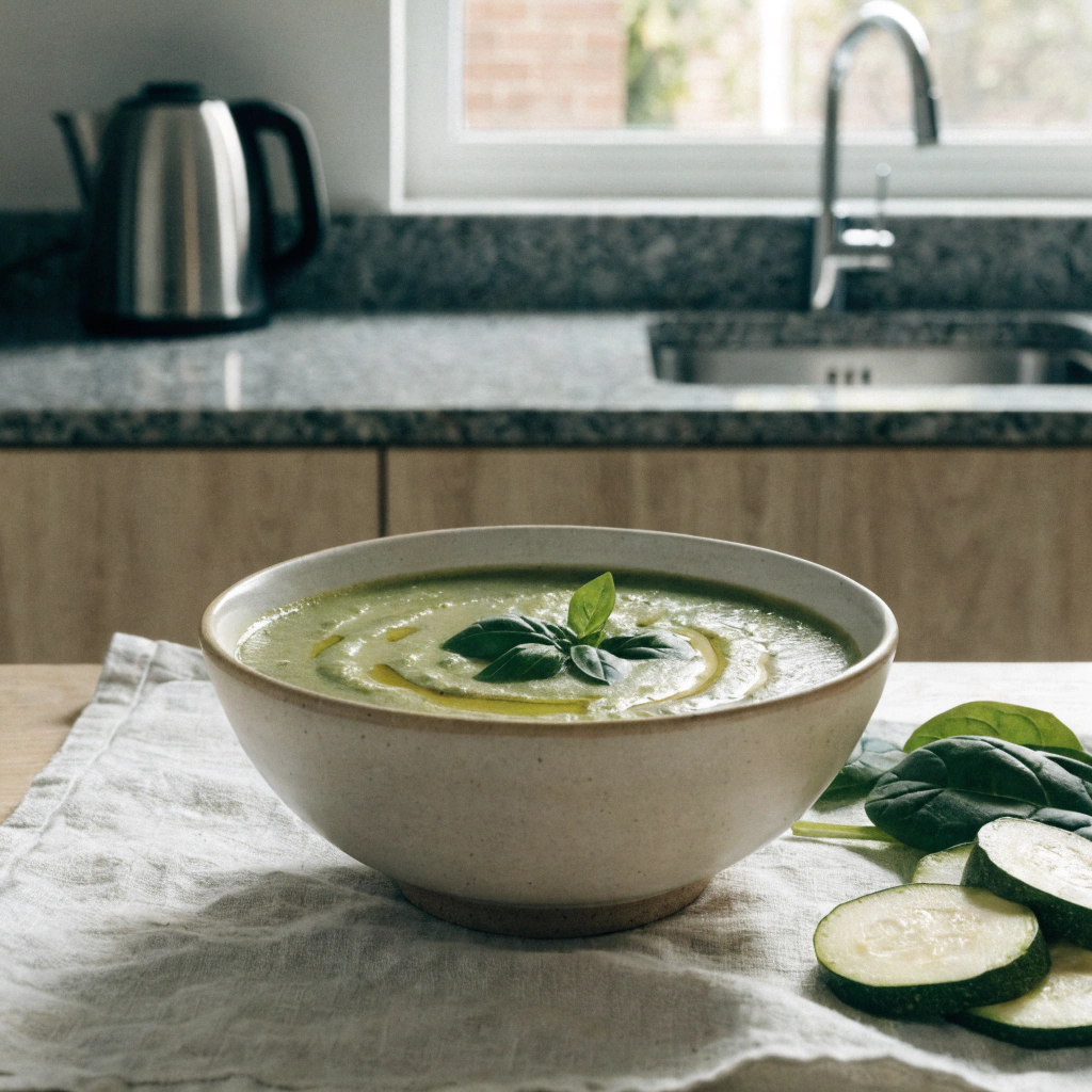 Light Spinach Zucchini Soup (Fresh, Creamy & Healthy)