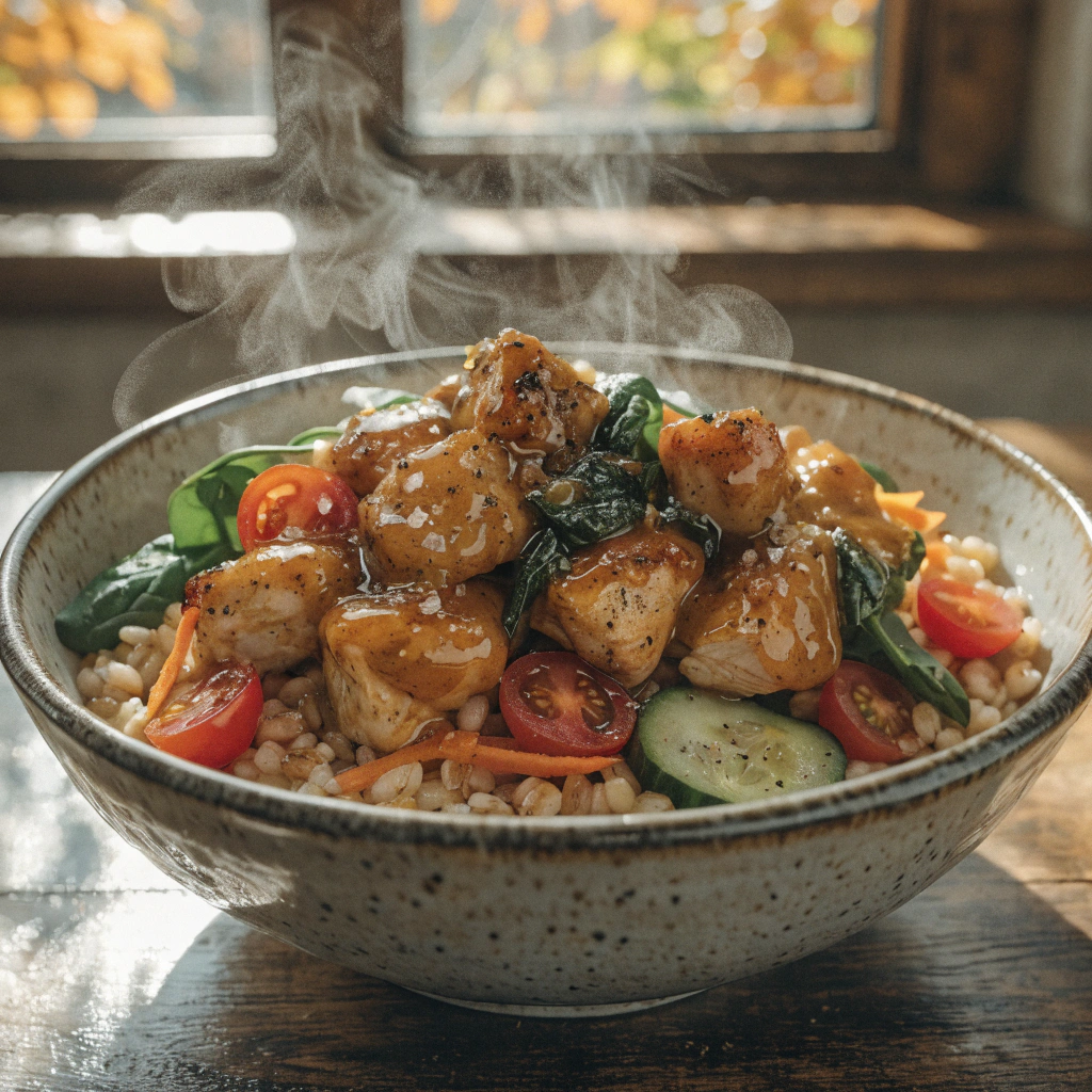 Honey Mustard Chicken Barley Bowl (Healthy, Cozy, and Full of Flavor)