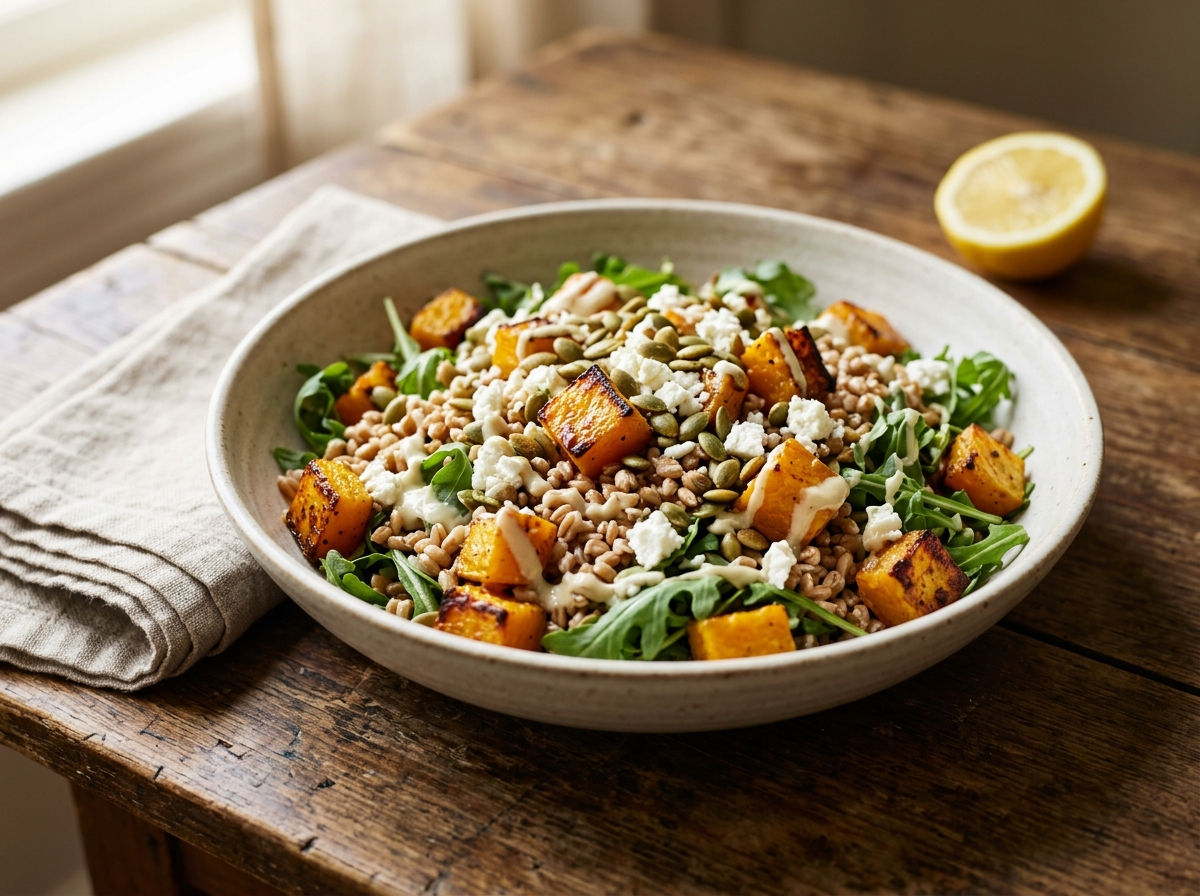 Roasted Squash Farro Salad Bowl