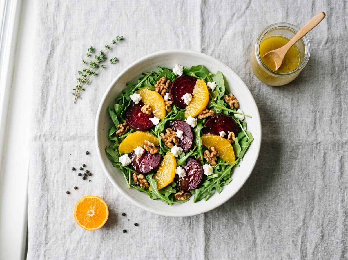 Beet Orange Arugula Salad Bowl