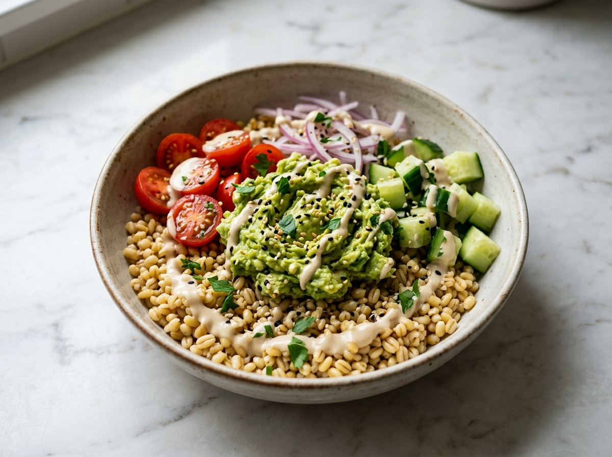 Creamy Avocado Barley Bowl