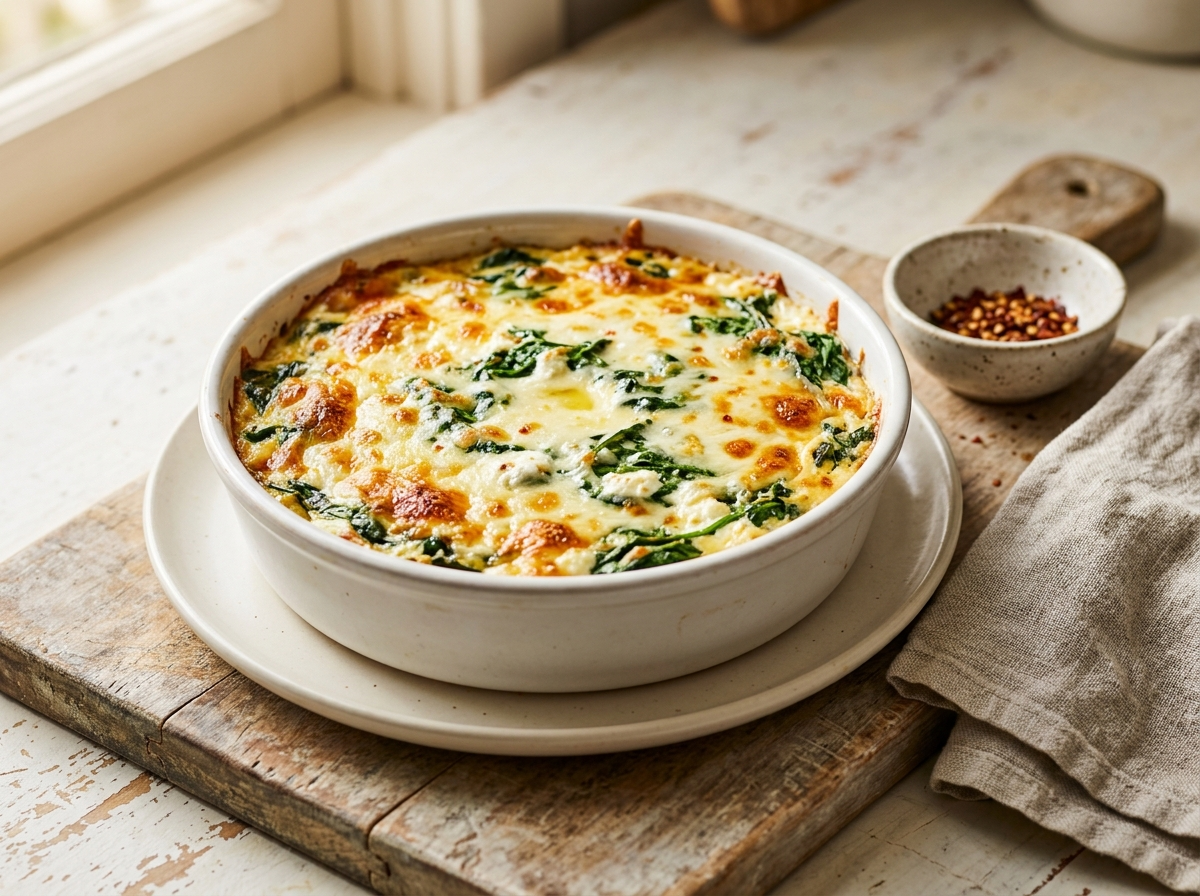 Keto Cheesy Spinach Bake
