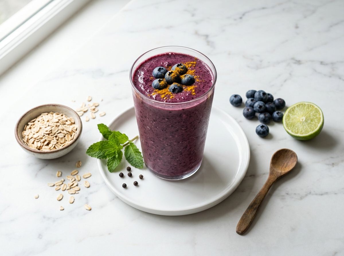 Blueberry Turmeric Oat Smoothie