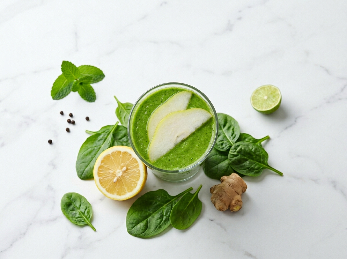 Green Pear Spinach Smoothie