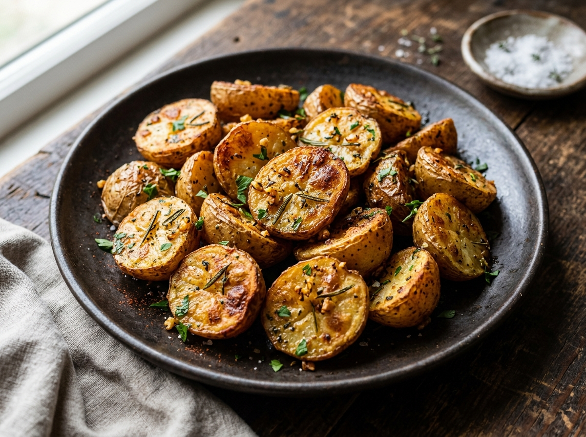 Vegan Garlic Herb Potatoes