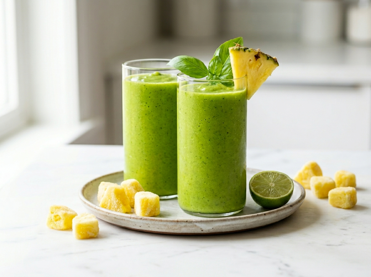 Pineapple Basil Green Smoothie