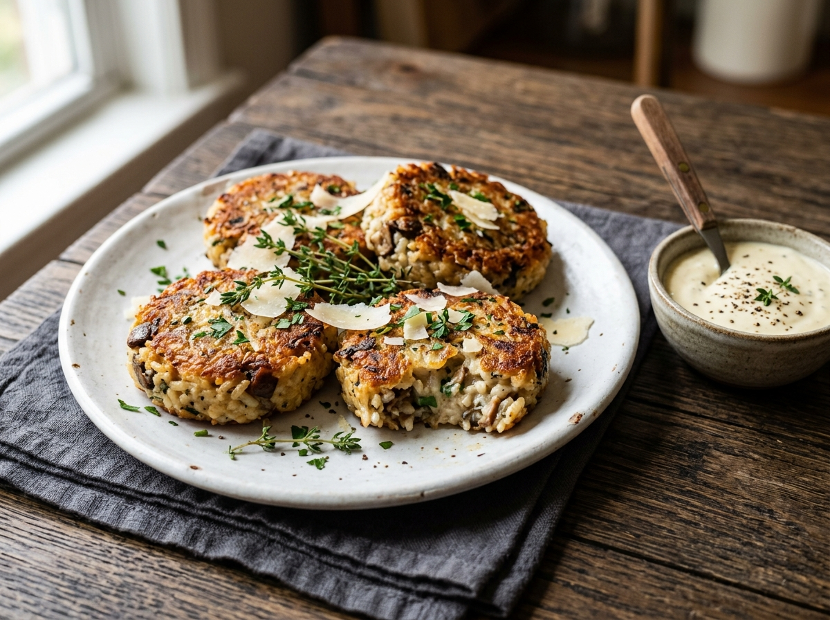 Gluten-Free Mushroom Risotto Cakes
