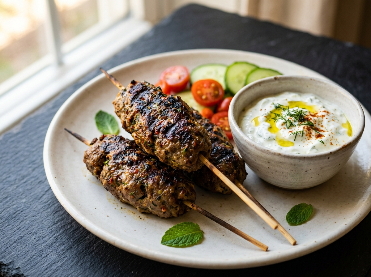 Keto Lamb Kofta with Tzatziki