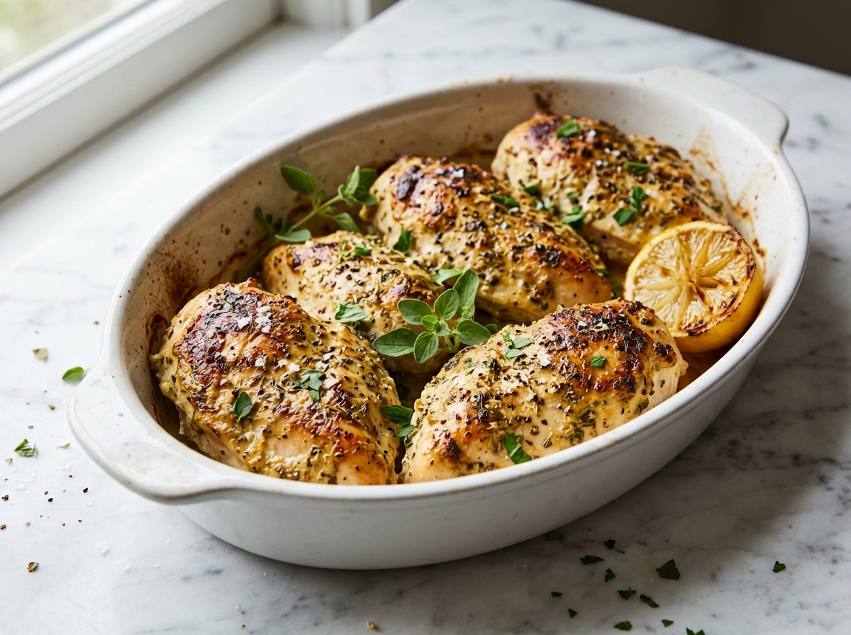 High-Protein Greek Yogurt Chicken Bake