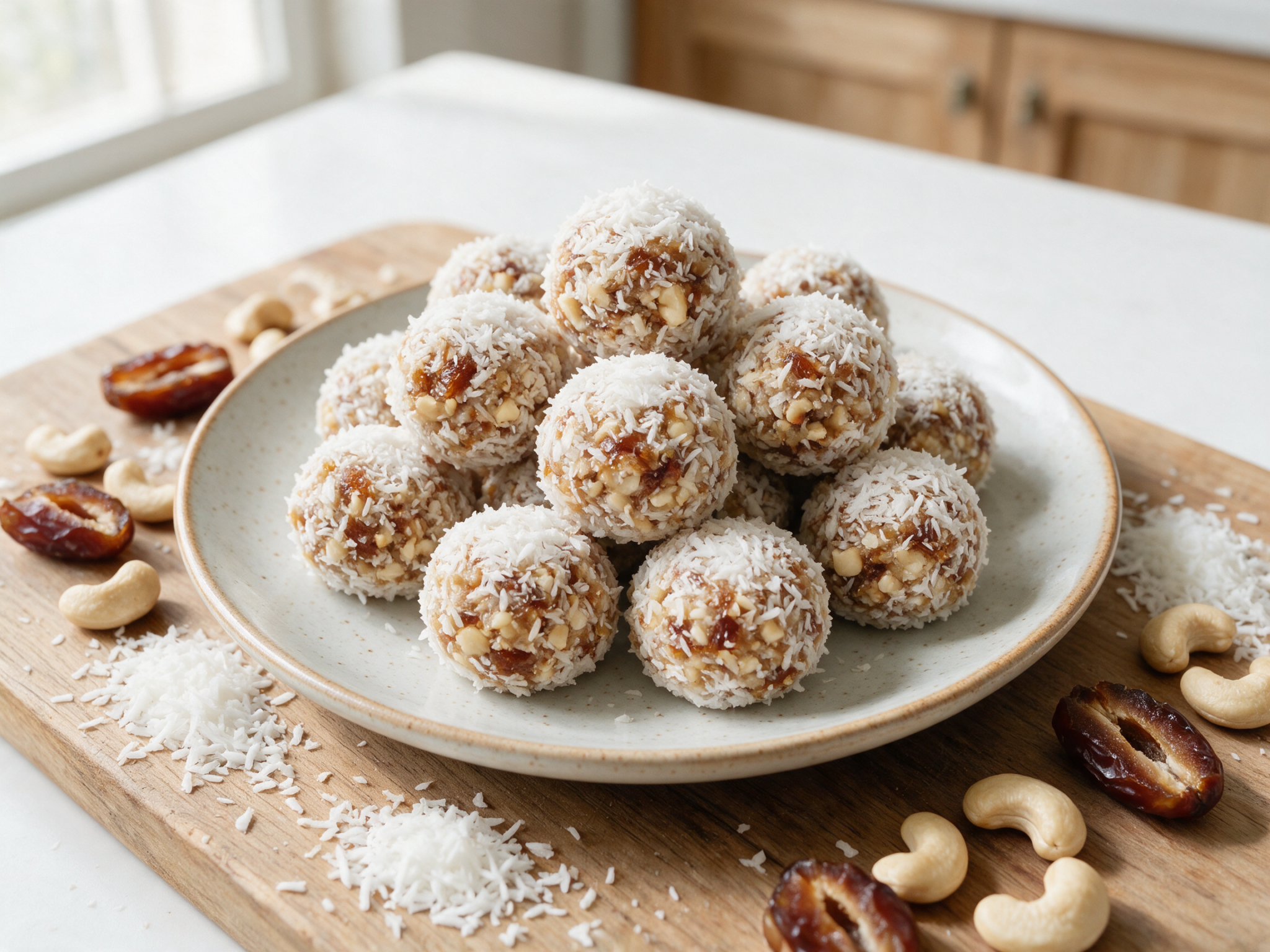 Chewy No-Bake Coconut Cashew Bites