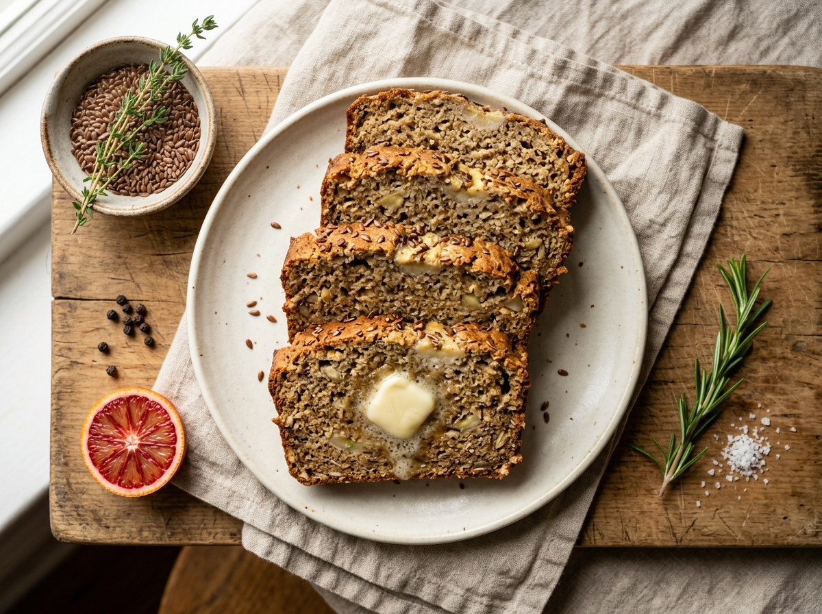 Flaxseed Banana Breakfast Bread: Moist and Fiber-Rich