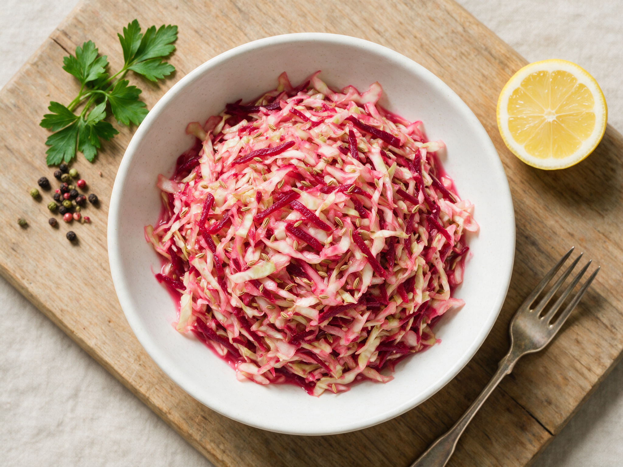 Fermented Beet and Cabbage Slaw: Crunchy and Tangy