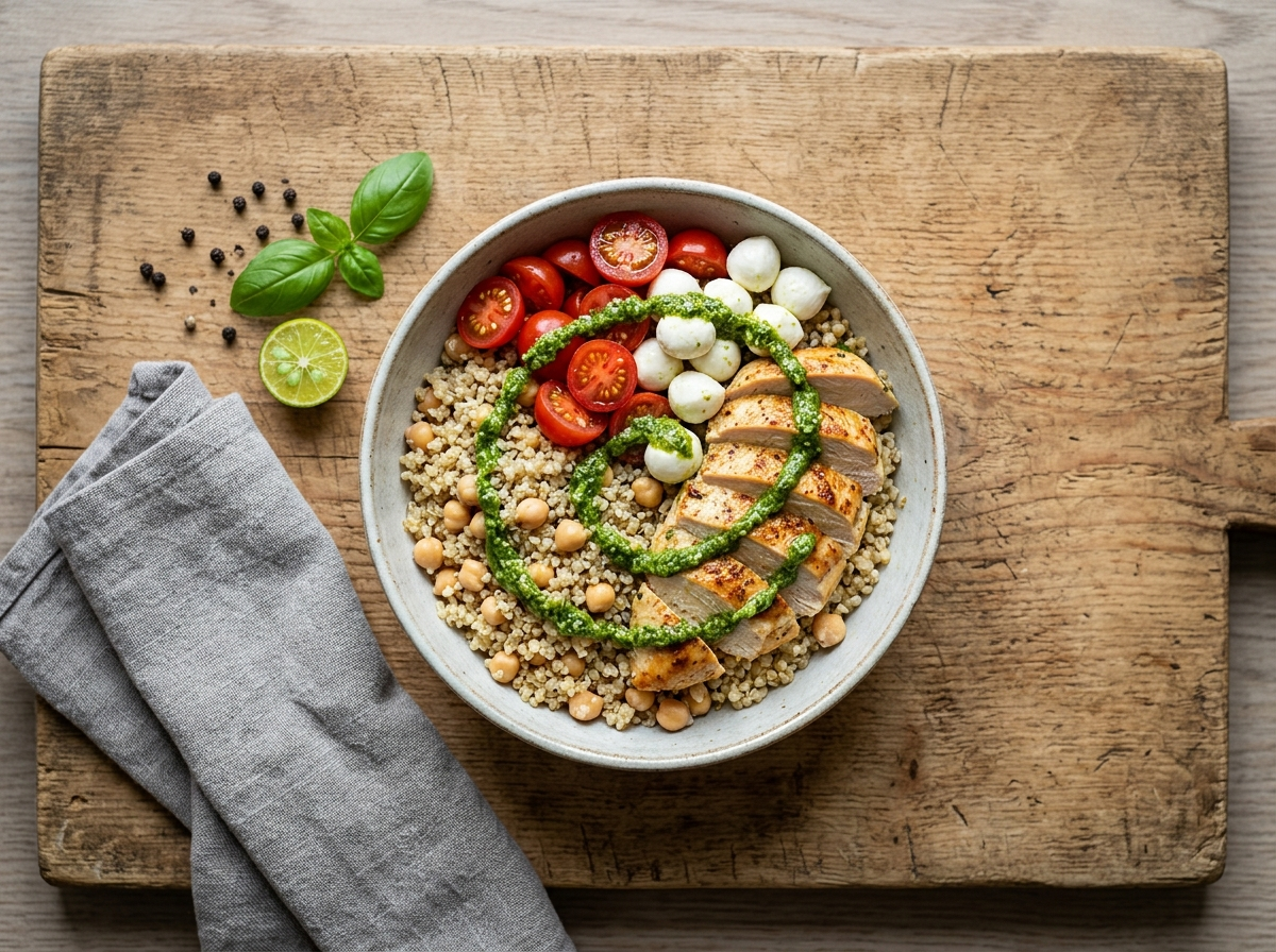 Chicken Pesto Power Bowl: High-Protein, Quick Lunch