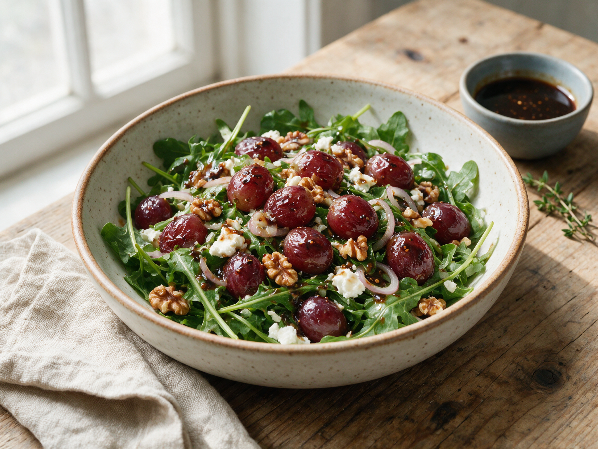 Roasted Grape and Walnut Salad: Sweet, Nutty, Bright