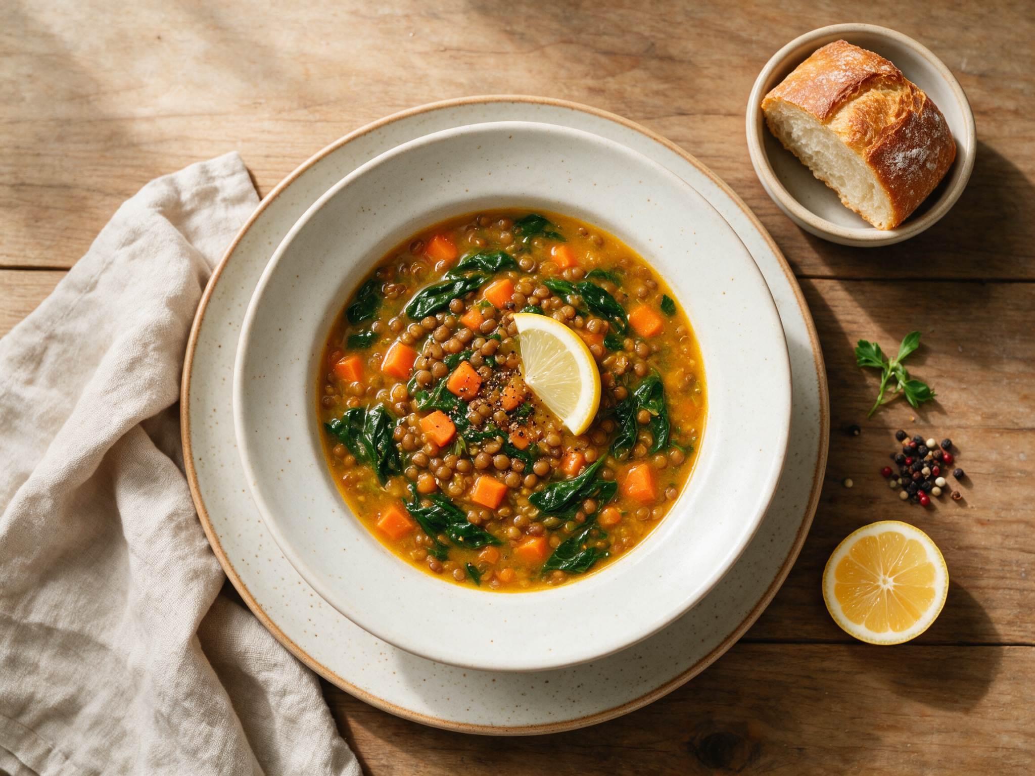 Wholesome Lentil and Spinach Soup for Heart Health