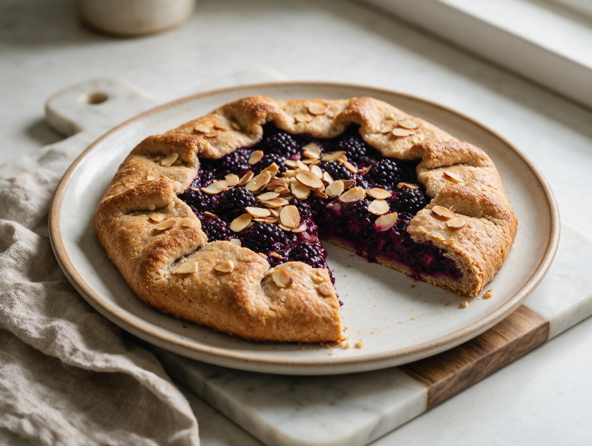 Baked Blackberry Almond Galette with Sugar-Free Crust