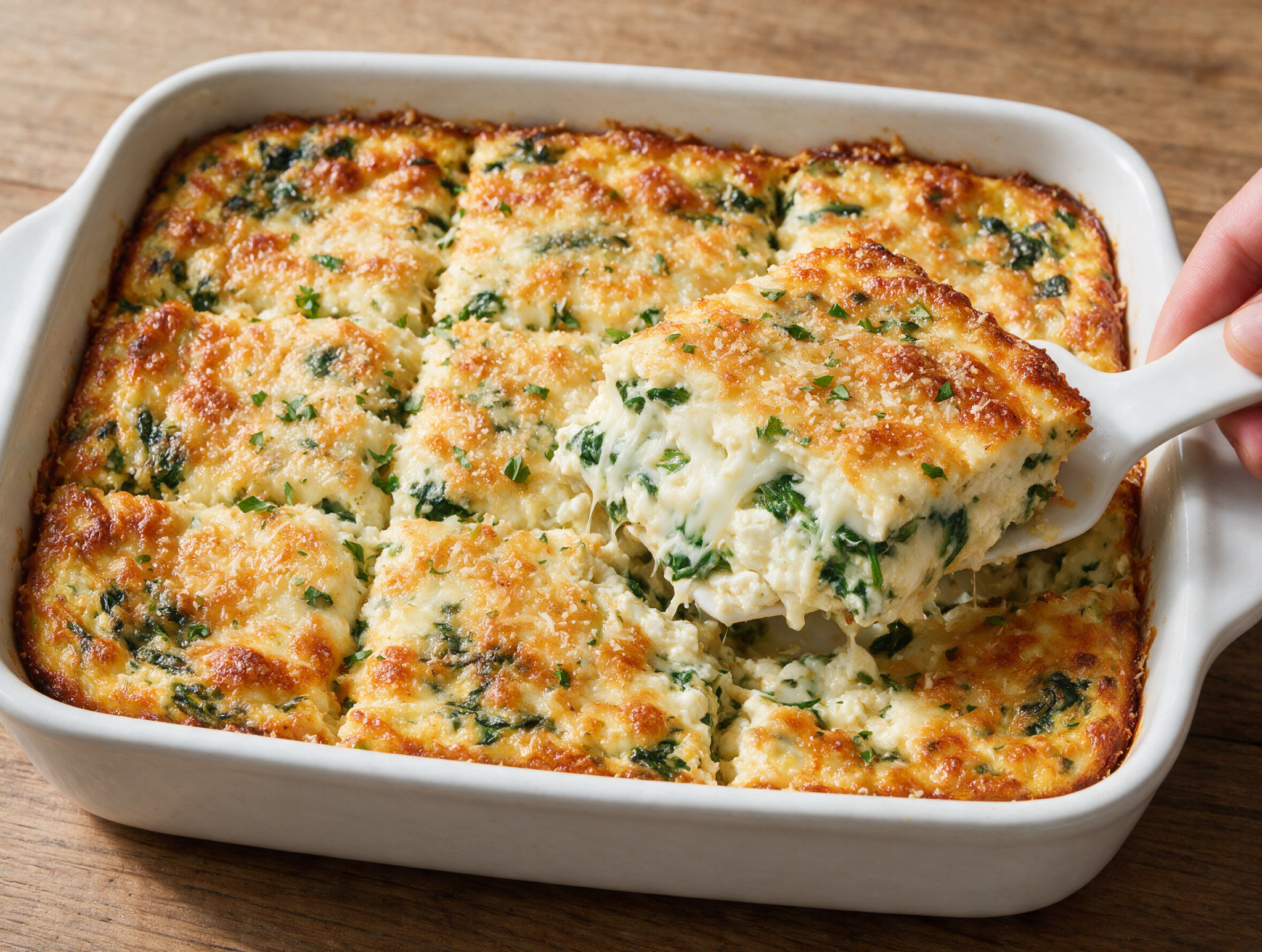 Cheesy High-Protein Ricotta Spinach Bake for Dinner
