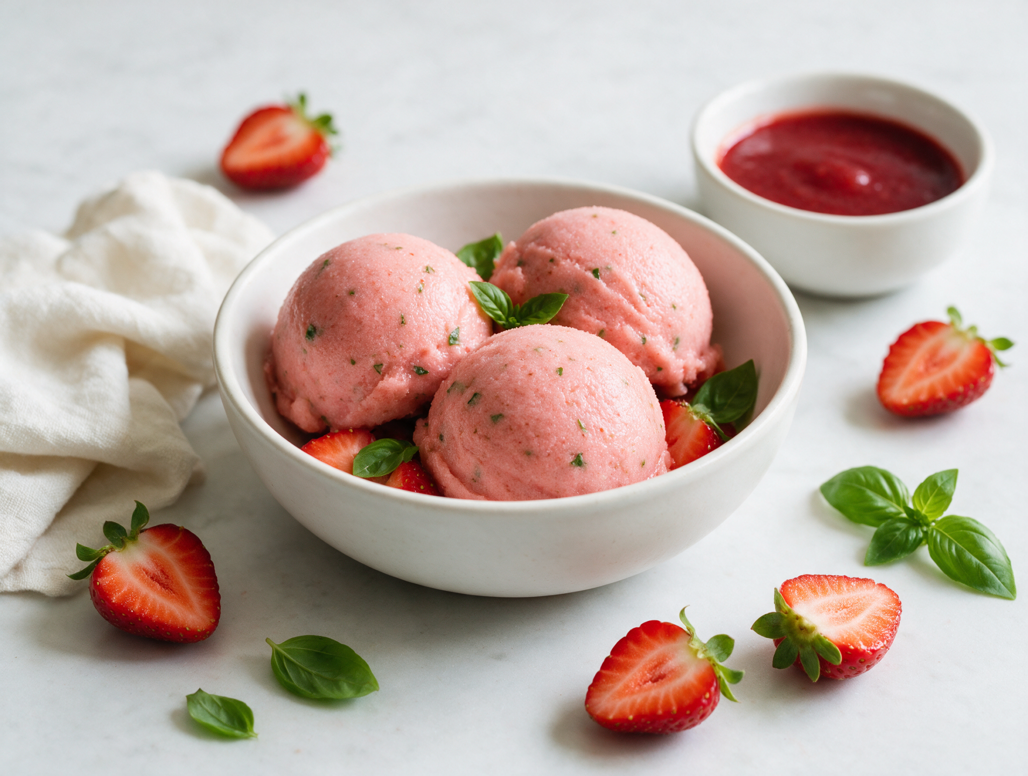 Strawberry Basil Sorbet: No Sugar, All Berry Flavor
