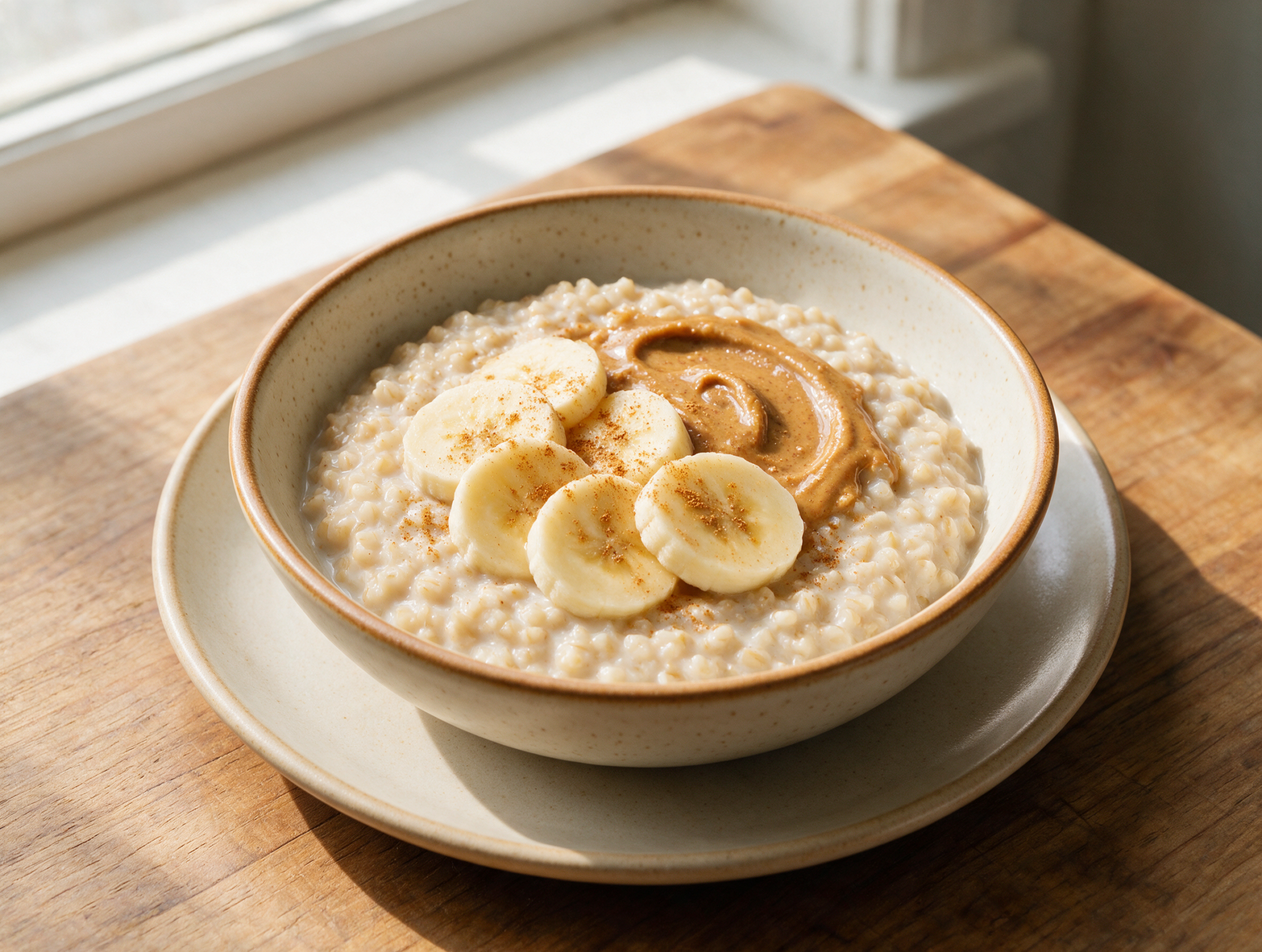 Creamy Steel-Cut Oats with Almond Butter and Banana