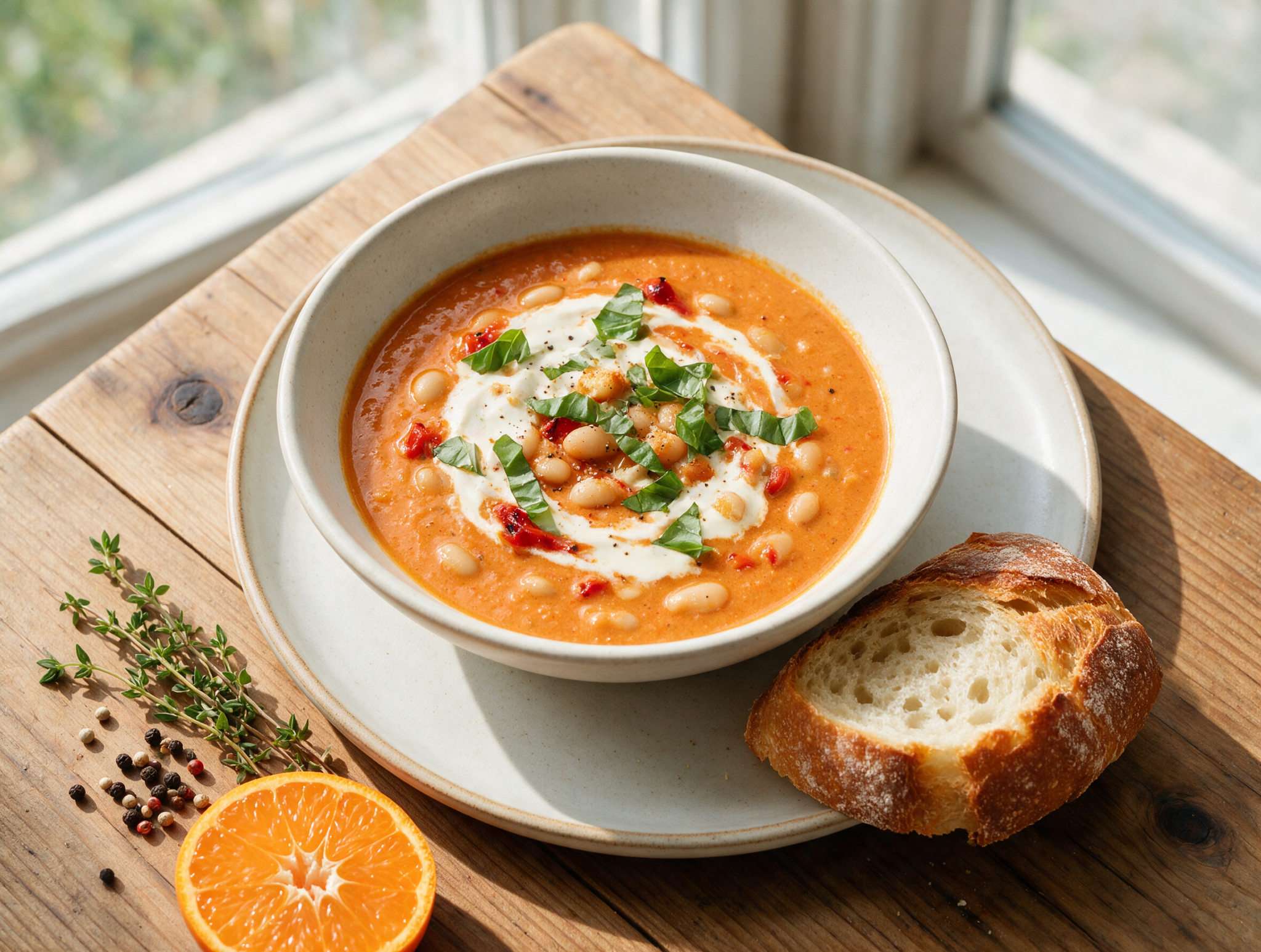 Roasted Red Pepper White Bean Soup: Smoky and Simple