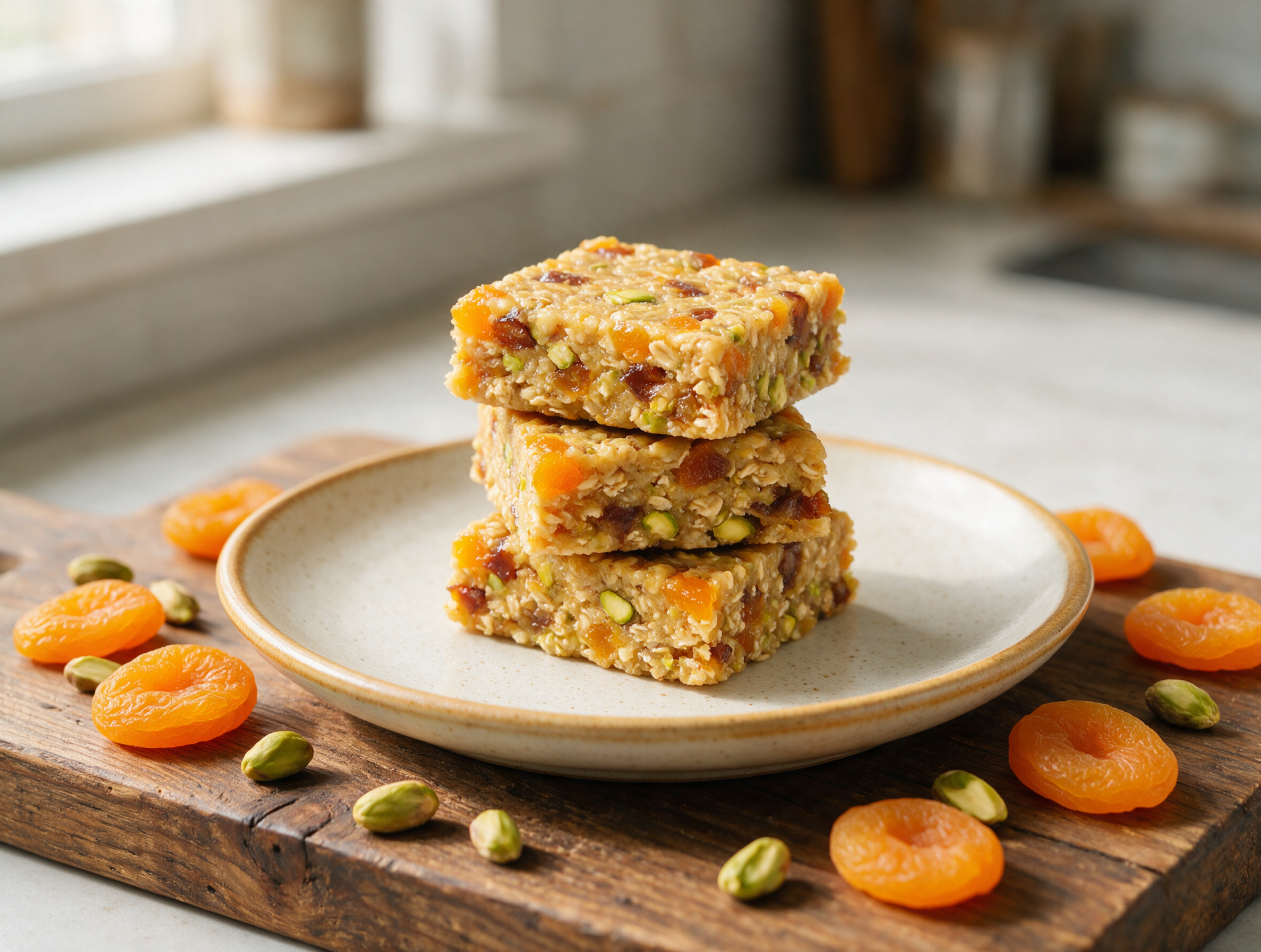 No-Bake Apricot Pistachio Energy Bars: Chewy and Easy