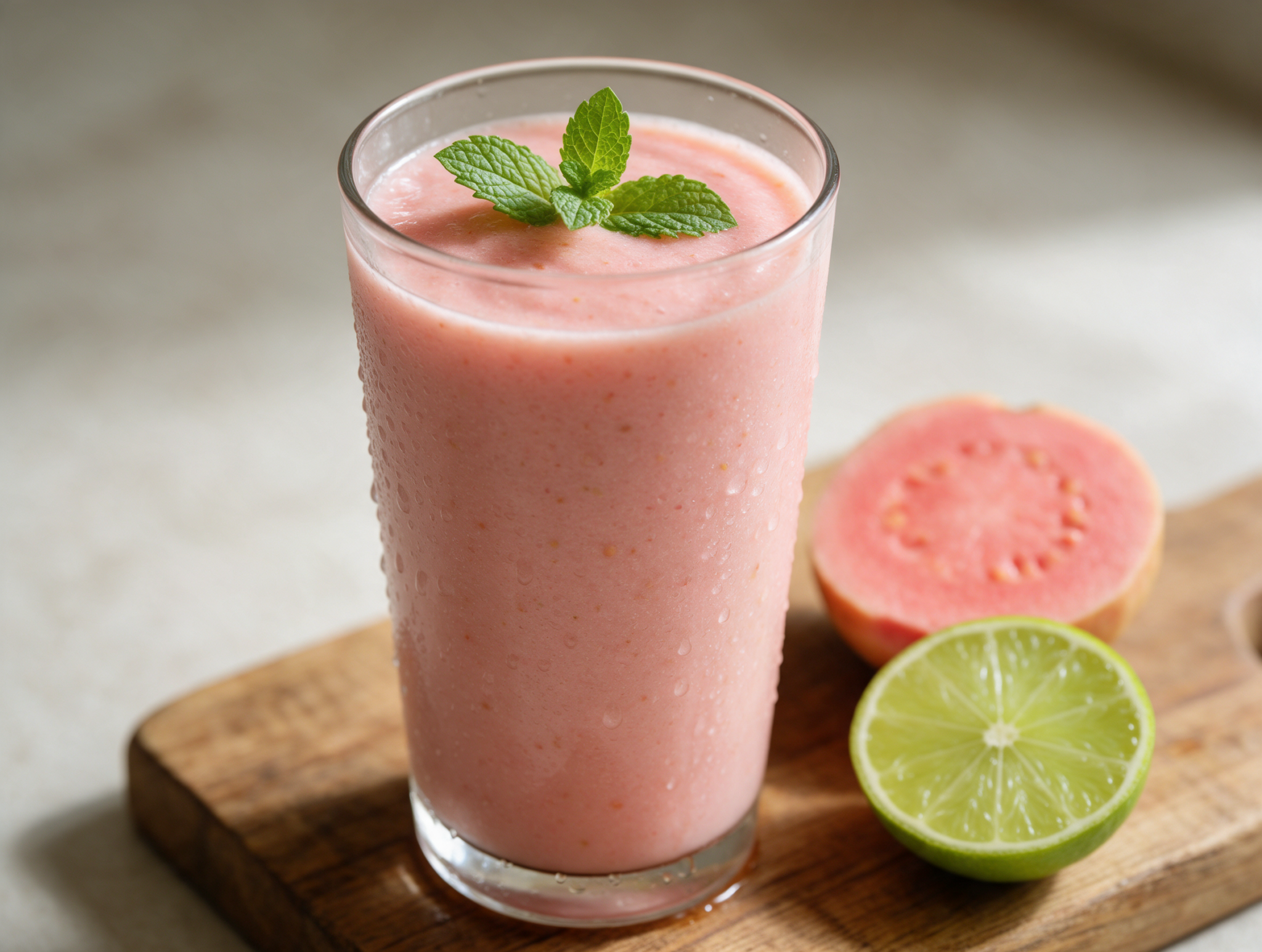 Easy Guava Lime Refresher Smoothie with Coconut Water