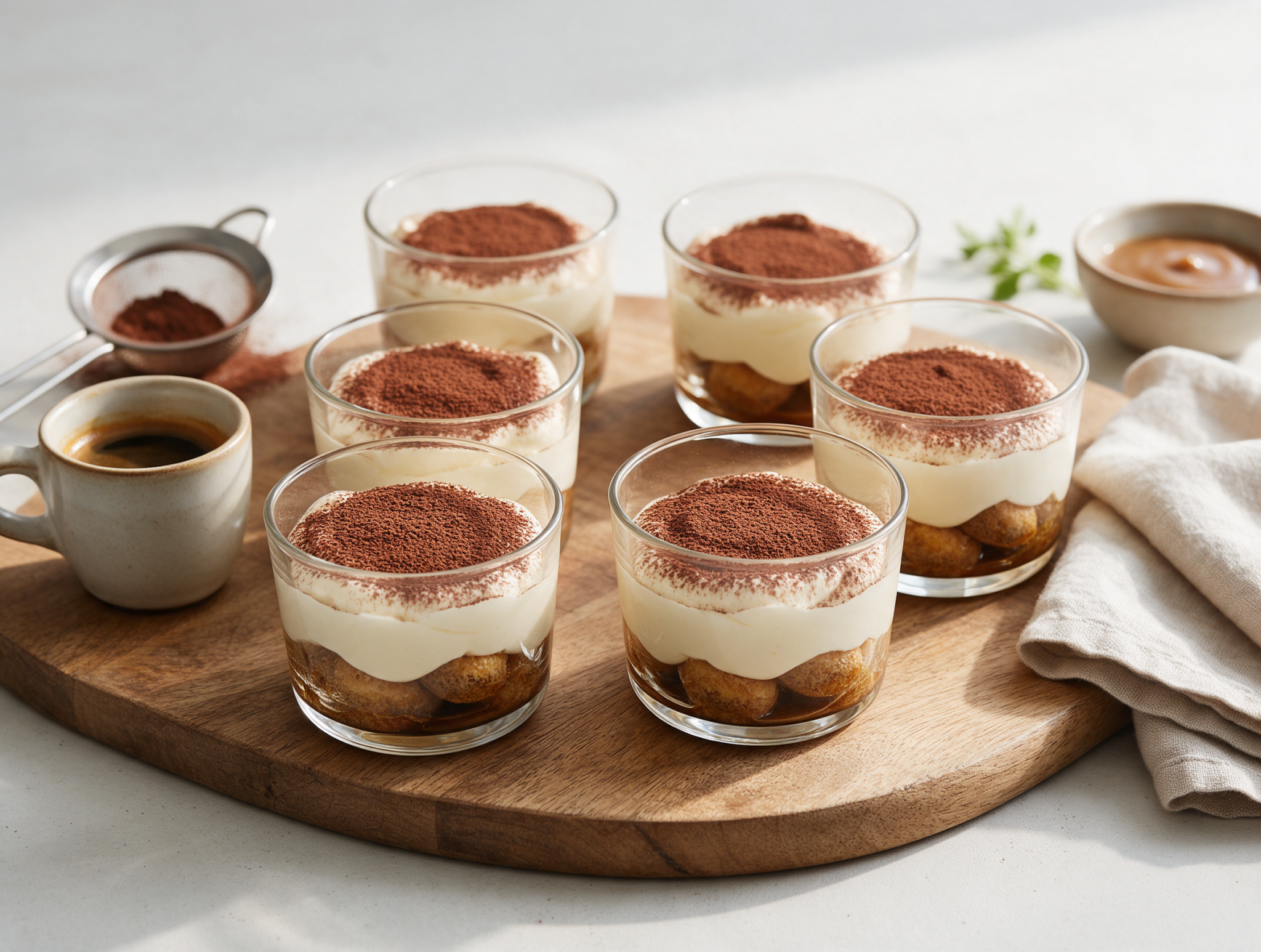 No-Bake Sugar-Free Tiramisu Cups with Mascarpone Cream