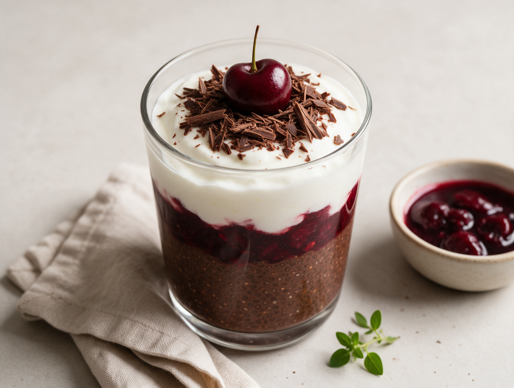 Black Forest Chia Parfait: Low-Sugar and Chocolatey