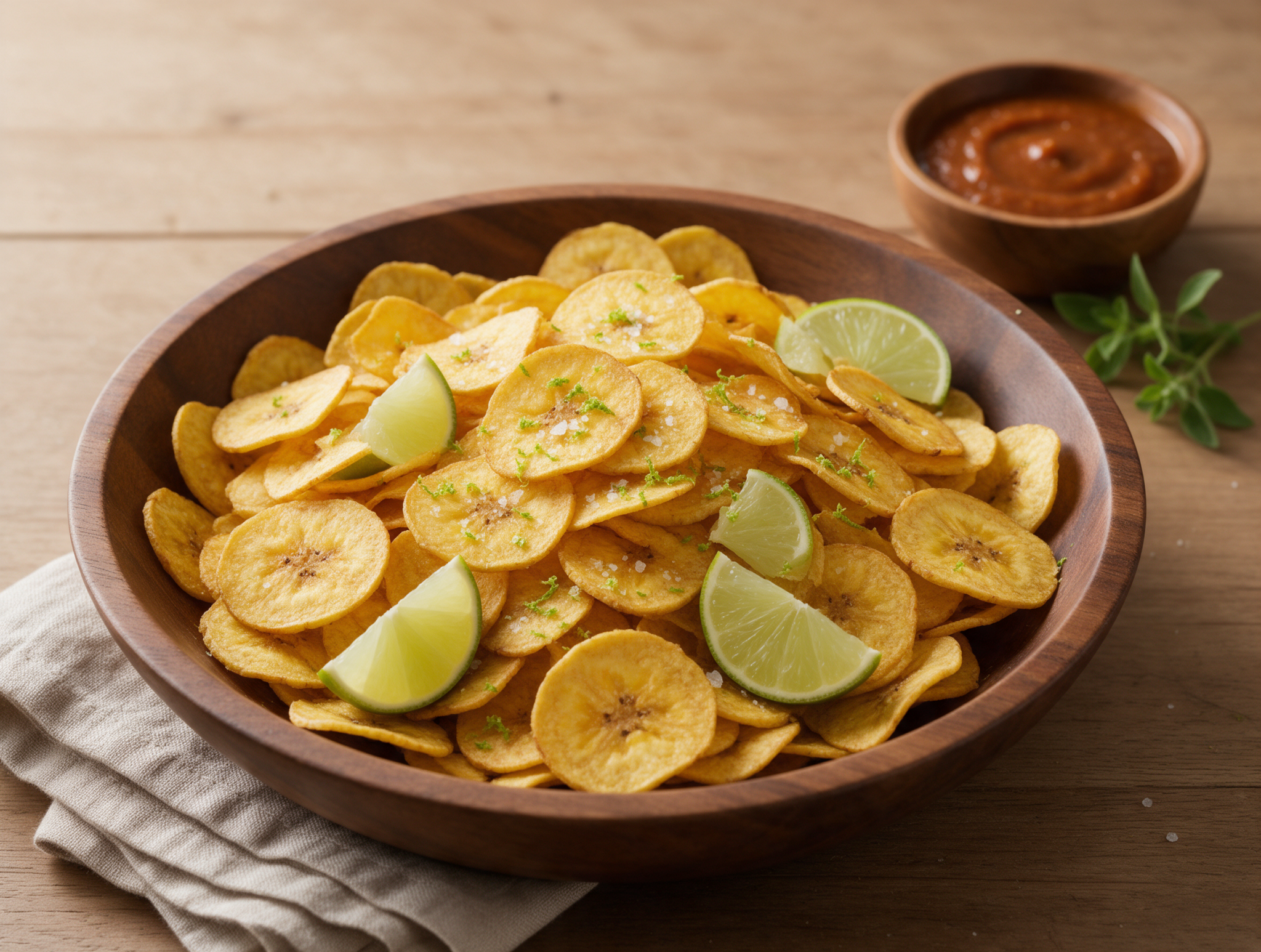 Easy Homemade Baked Plantain Chips with Lime