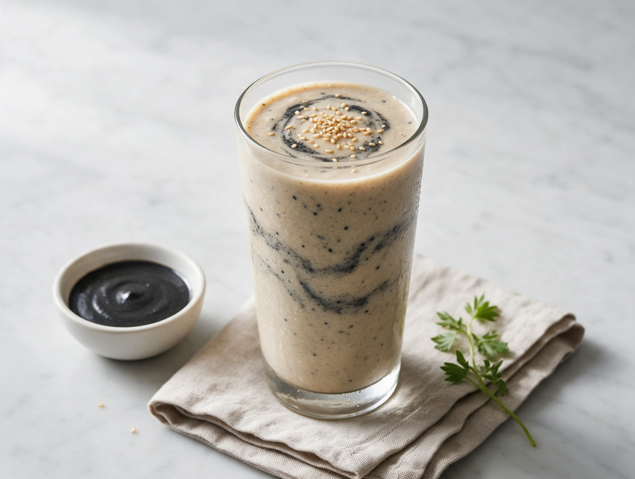 Creamy Black Sesame Banana Smoothie