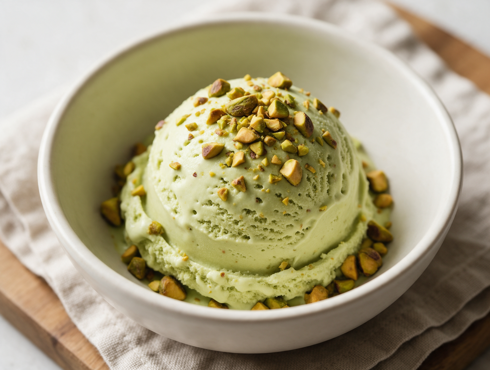Rich and Creamy Churned Sugar-Free Pistachio Ice Cream