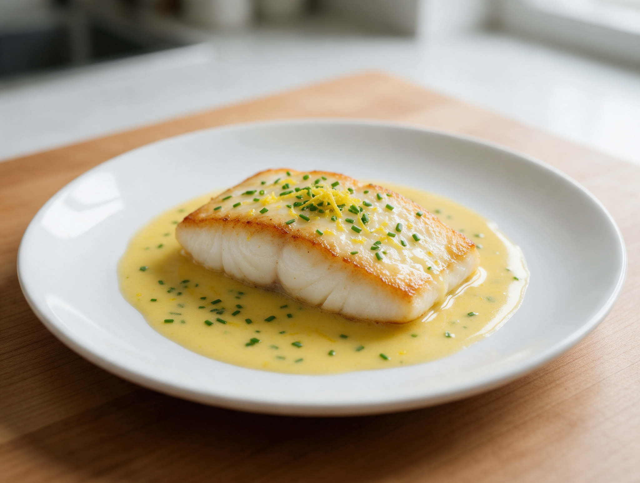 Buttery Pan-Roasted Halibut with Lemon Beurre Blanc