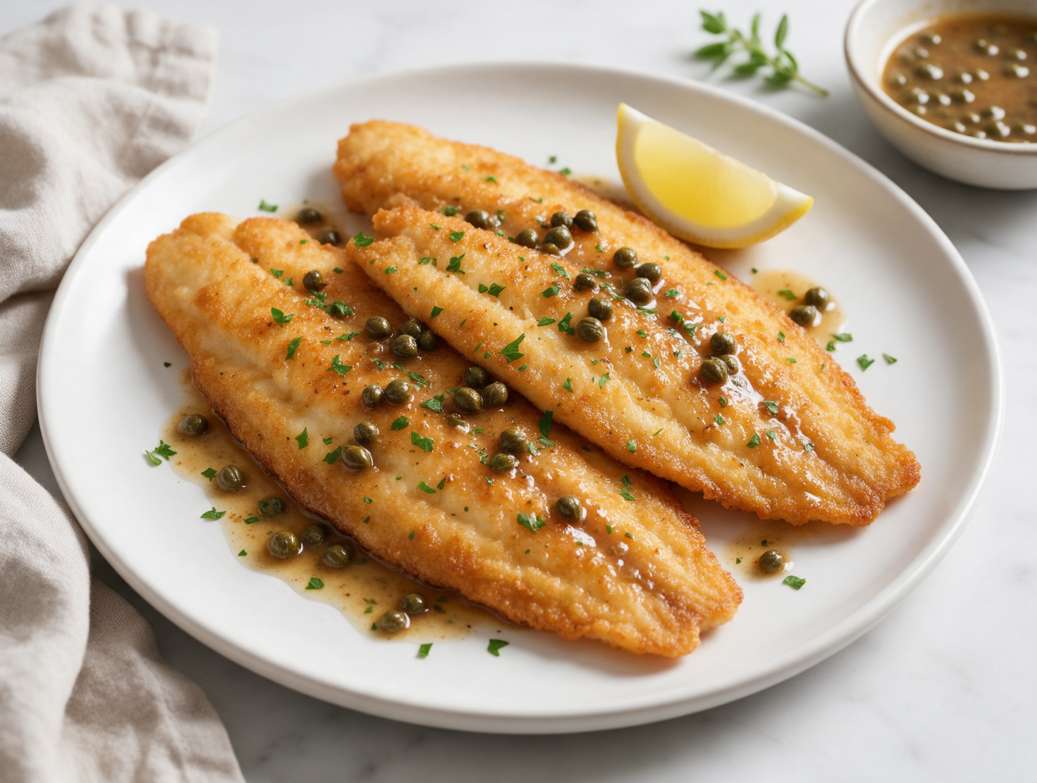 Classic French Pan-Fried Sole Meuniere with Capers