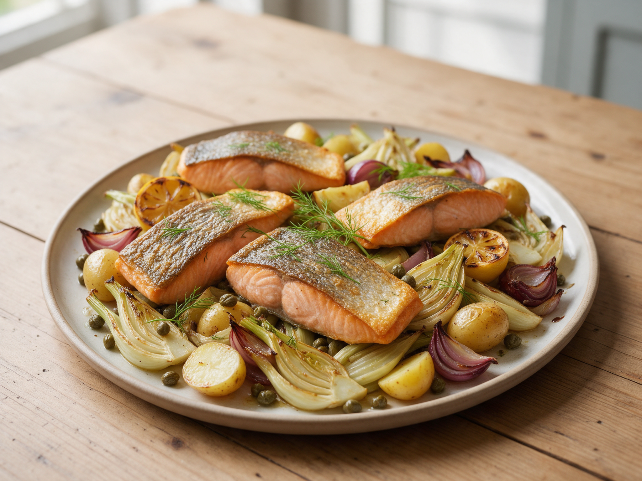 Easy Roasted Oily Fish Traybake with Fennel and Potatoes