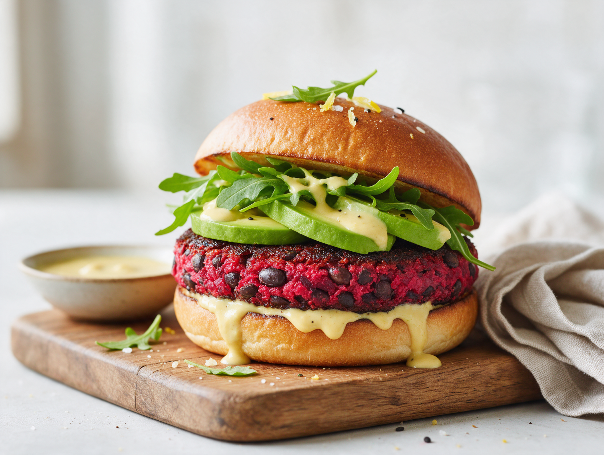 Pan-Fried Plant-Based Beetroot Burgers with Black Beans
